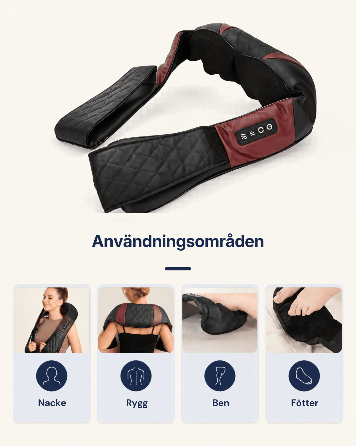 Värmande massagekrage - Stabil Posture