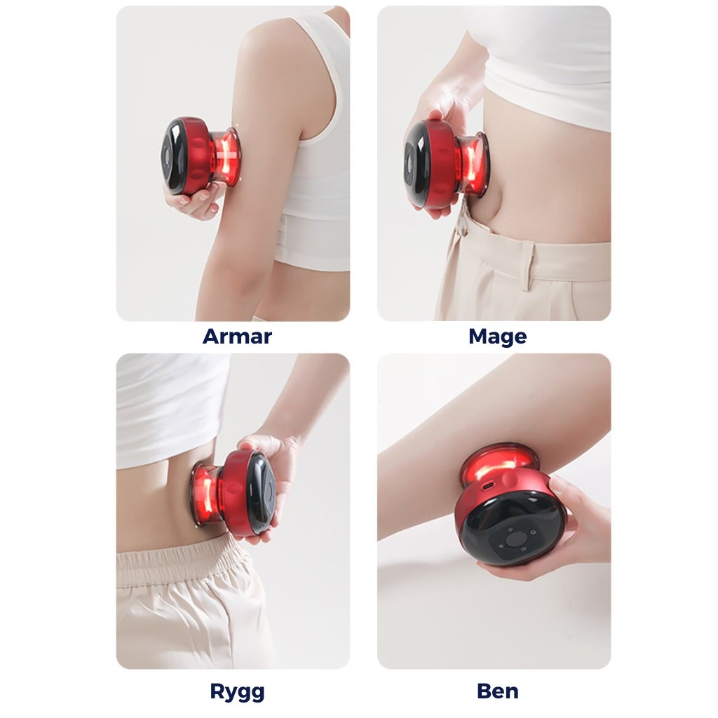 Användning av elektrisk koppningsmassage på rygg, arm, nacke och ben - Stabil Posture