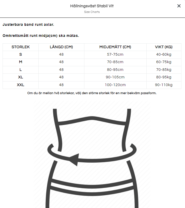 Hållningsväst Stabil Vit - Stabil Posture