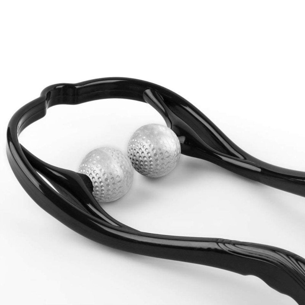 Nackmassageroller med två massagekulor och ergonomiskt grepp - Stabil Posture