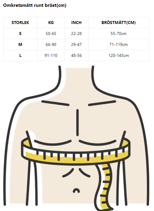 Hållningsstöd Stabil storleksguide - Stabil Posture