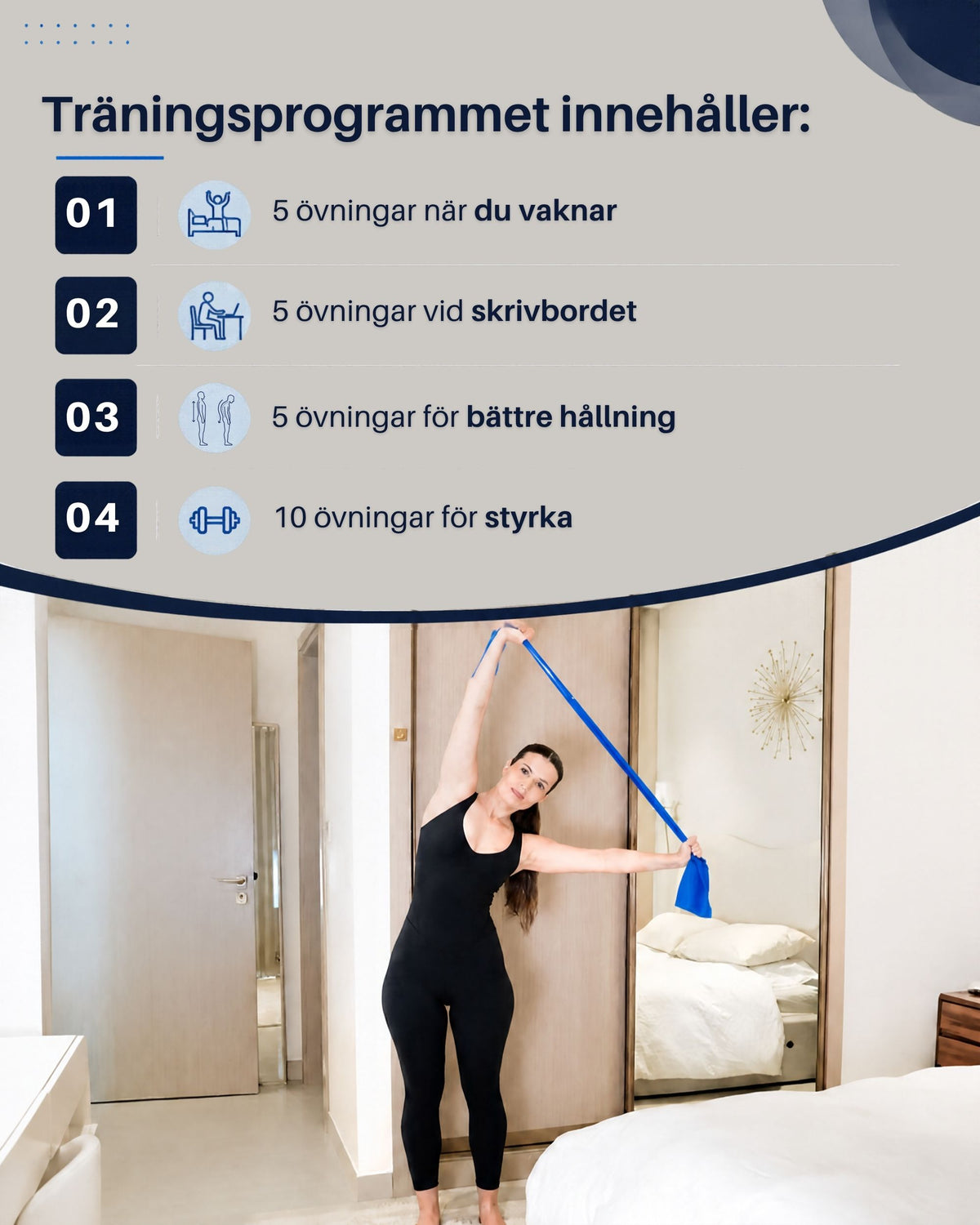 Stabil Vardag Träningspaket – gummiband + videoprogram