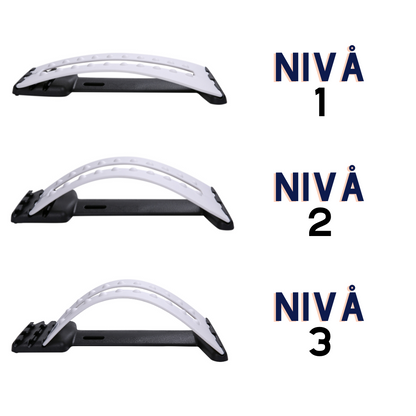 Tre justerbara höjdlägen för ryggstretch – nivå 1, 2 och 3 - Stabil Posture