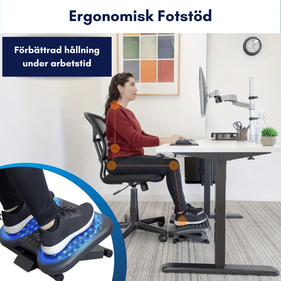 Illustration av fotstödets ergonomiska fördelar