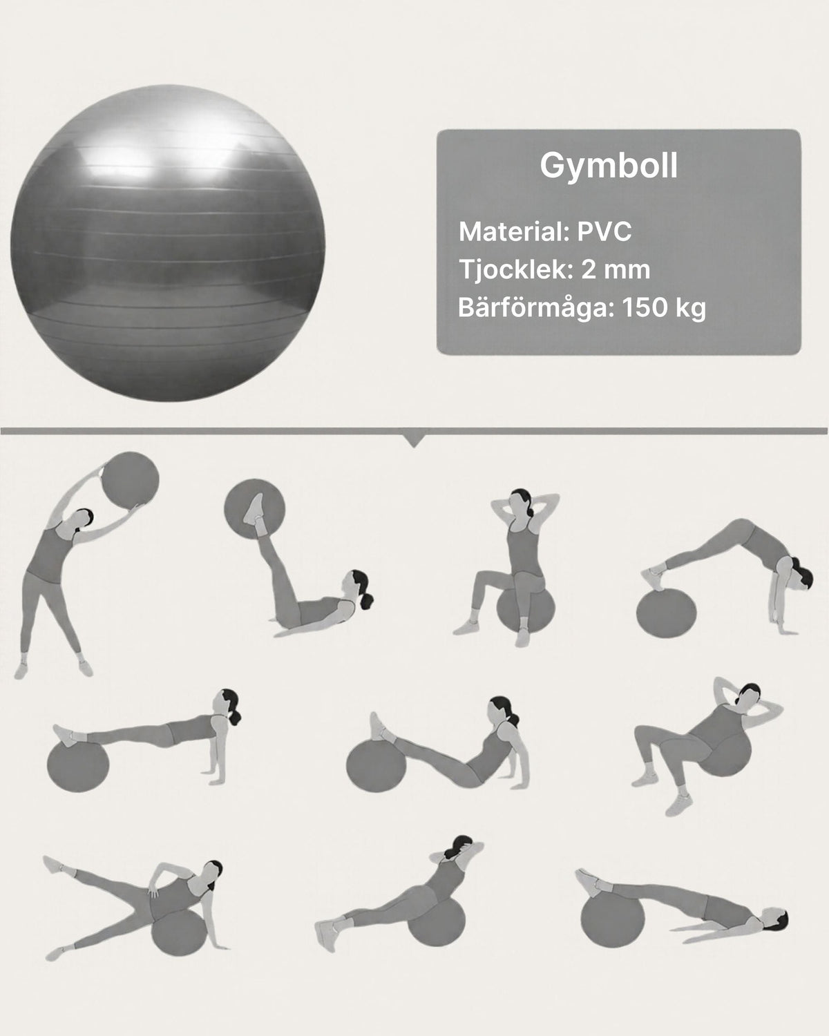 Gymboll med pump - Stabil Posture