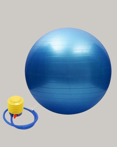 Blå Gymboll Stabil med gul fotpump - Stabil Posture