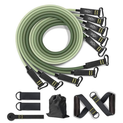 11-delars träningsbandset med 5 motståndsband, handtag, dörrfäste och bärpåse - Stabil Posture