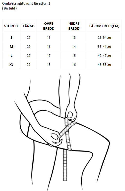 Knästöd storleksguiden - Stabil Posture