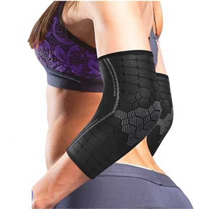 Illustration av armbågsskyddets funktioner: tryckavlastning, stabilisering, smärtreduktion