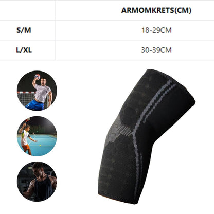 Storleksguided Armbågsskydd Svart - Stabil Posture