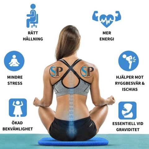 Grafisk illustration av kroppens tryckpunkter och kudde som stöd - Stabil Posture