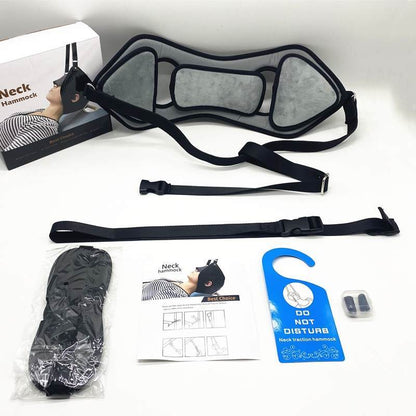 Komplett neck hammock-set med tillbehör: ögonmask, dörrkrok, remmar och väska - Neck Hammock Pro 2.0 - Stabil Posture