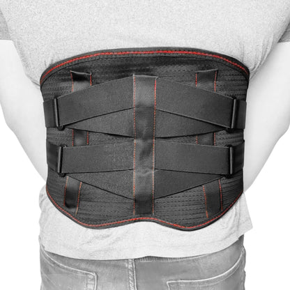 Ryggbälte Active på modell – visar skenor och passform över ländrygg - Stabil Posture